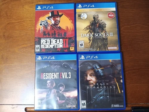 Red Dead Redemption 2, Dark Souls 3, RE 3, Death Stranding Lot - PS4