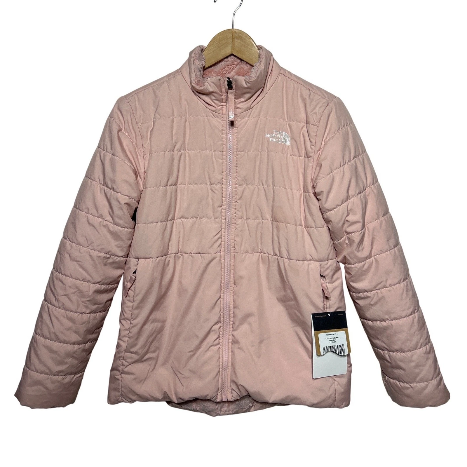 The North Face Girls Reversible Jacket Light Pink Size L 14/16 New