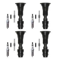 NGK 4 Ruthenium HX H. I. Spark Plugs & Denso Coil Boots Kit for Aura Cobalt Ion