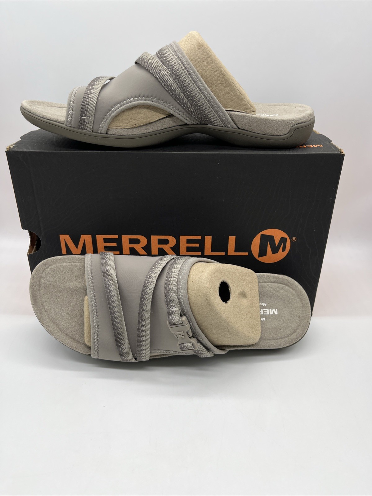MERRELL SLIDE Donna DISTRETTO MURI SLIDE Moon Ocre ? Taglia 10 ~ Nuovo con scatola