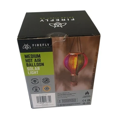 Firefly Medium Hot Air Balloon Solar Light Multicolour 46cm Garden LED Decor - Image 1 of 4