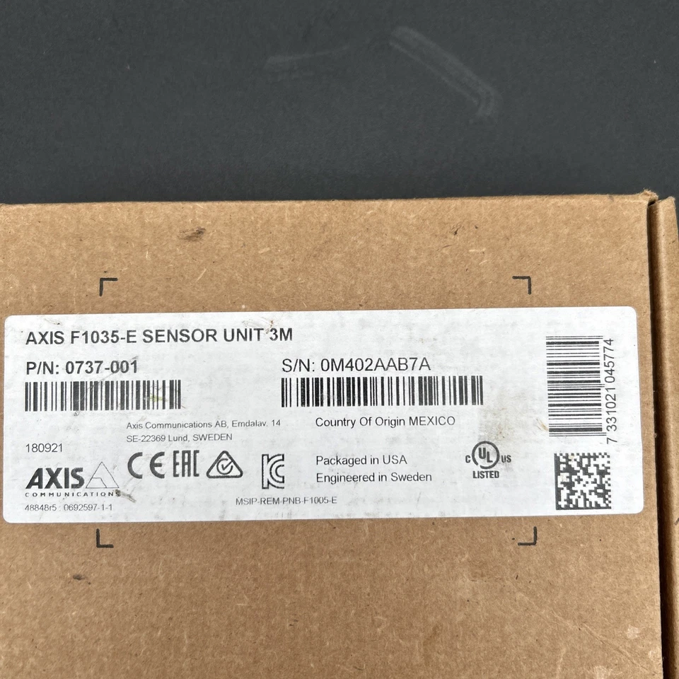 New AXIS F1035-E SENSOR UNIT 3M P/N: 0737-001 - New! - Image 2 of 3