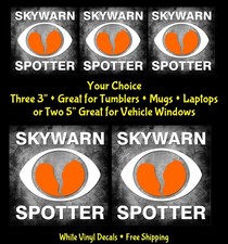 Skywarn Storm Spotter White Decals Car Trucks Windows Laptop Tumbler Tablet Mug