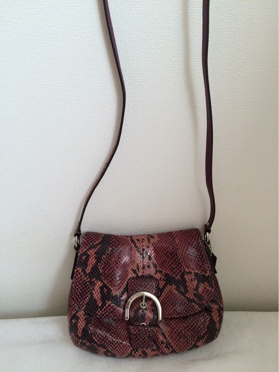 COACH Python Pattern Embossed Shoulder Bag - image 5