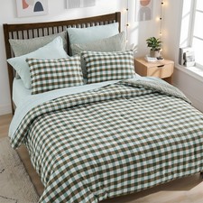 Classic Black White Plaid Comforter Set 6/9Pcs Soft All Season Modern Style