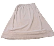 Vintage Philmaid Knee Length Slip Skirt Size Large Off White Pleated Lace Trim