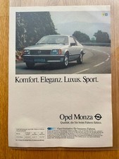 Opel Monza Komfort Eleganz Luxus Sport Oldtimer 1982 Vintage Ad Werbung Reklame