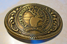 2# VINTAGE 1970s *ROCKY MOUNTAIN ELK FOUNDATION* WILDLIFE BELT BUCKLE
