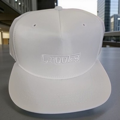 Crooks & Castles White F-1 Adjustable Snapback Cap Hat RARE SAMPLE DS