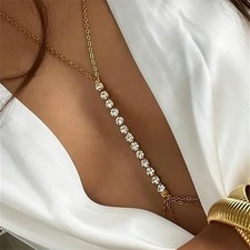 Rhinestone Chest Chain Jewelry Elegant Body Waist Harness for Women Stylish Gift