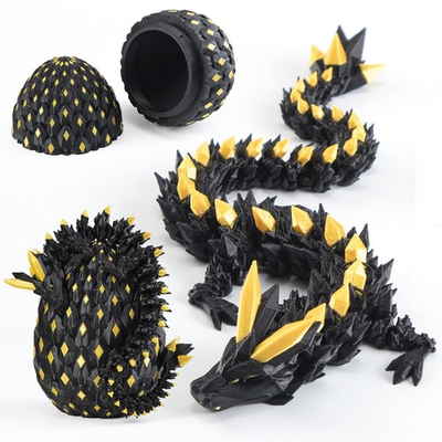 #ad 3D Printed Dragon Egg with Articulated Dragon Inside Mystery Dragon Egg Fid... $27.07