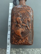 Leather Wrapped Liquor Bottle Decanter Spain Barware Empty