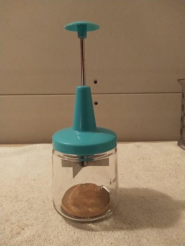 Vintage Androck Fruit Nut Chopper Turquois SS Glass Plastic