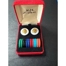 Vintage Kenneth Jay Lane KJL Lion Interchangeable Post Earrings