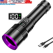 365nm Rechargeable Black Light Flashlight, UV Light for Pet Urine Resin Curing S