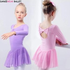 Girls BalletDress Kids Child Pink Ballet Clothing Dance Wear With Chiffon Skirts