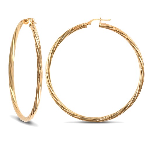Boucles D'oreilles En Or 9 Carats - Occasion - Style Boucle Classique