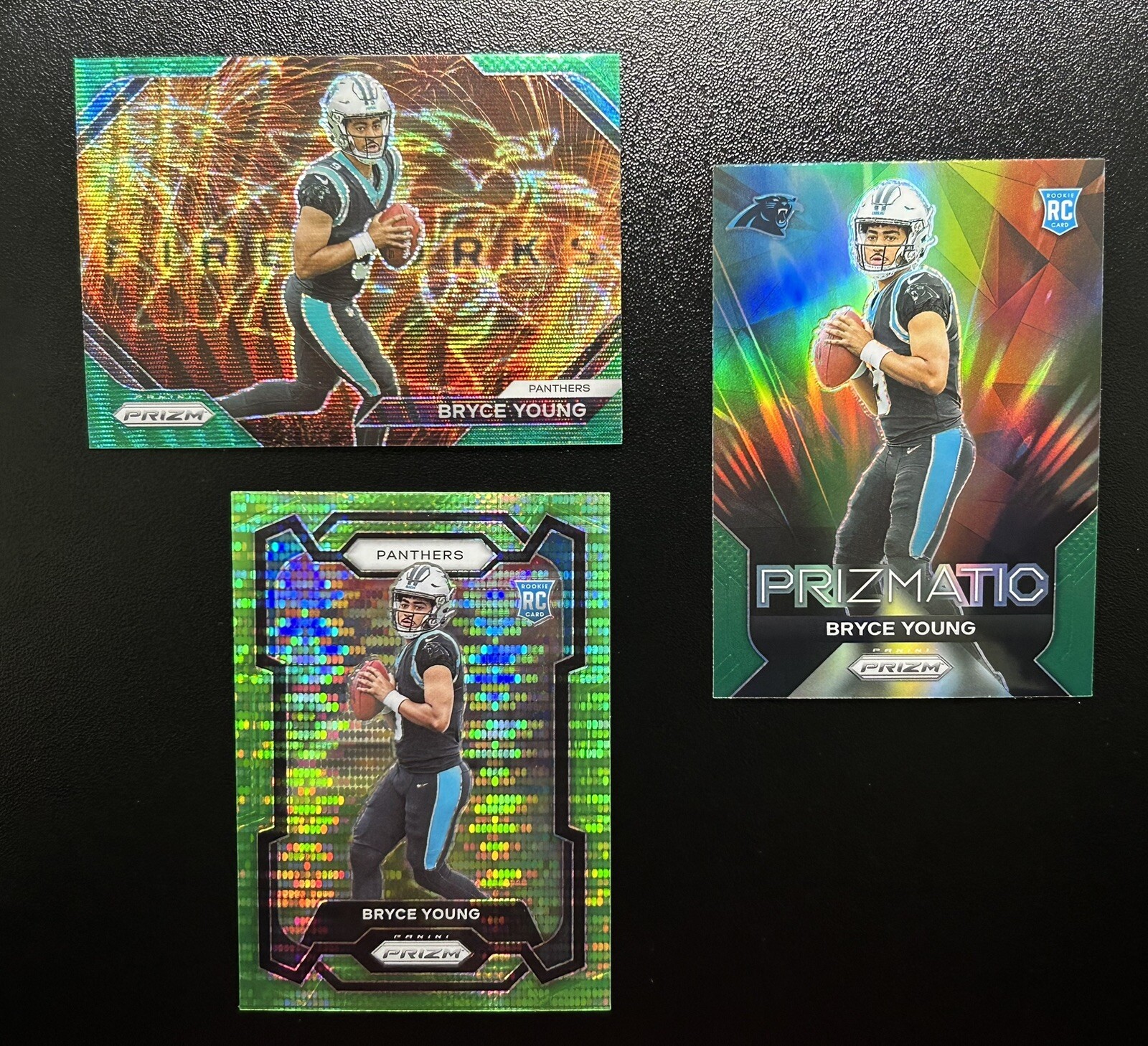 2023 Panini Prizm Bryce Young Neon Green Pulsar #311 Panthers Rookie RC + Bonus