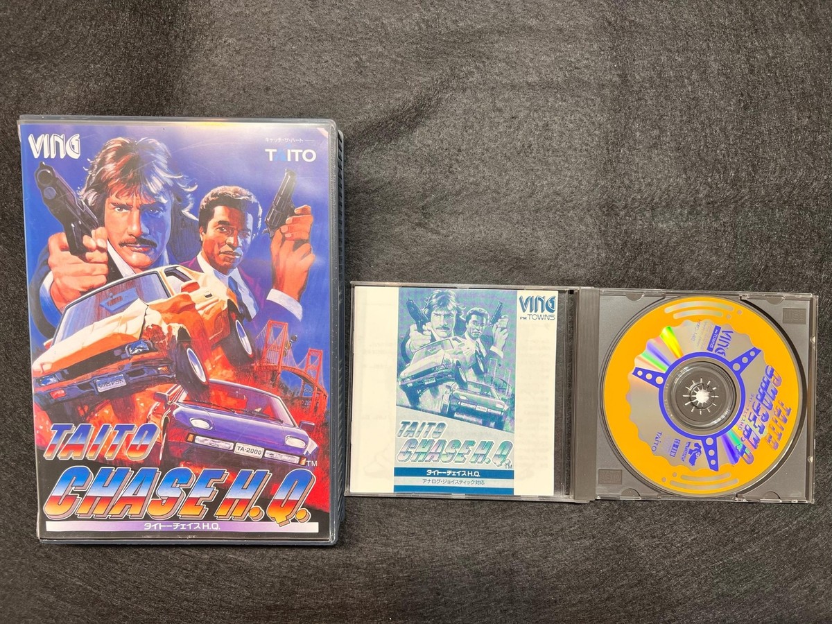 CHASE HQ H.Q. FM TOWNS Marty Game, Disk, Manual and Box set CHASE HQ H.Q. FM TOWNS Marty Game, Disk, Manual and Box set