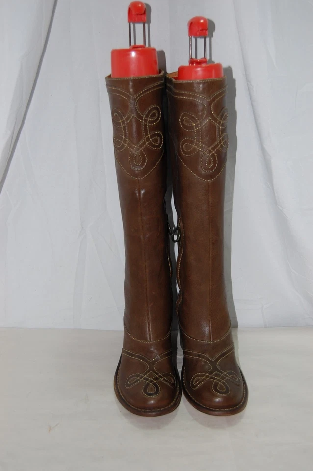 37/US6.5❤️ BOTAS DE MONTAR ALTAS FIORENTINI+BAKER de cuero marrón con tacones altos Foto 4 de 4