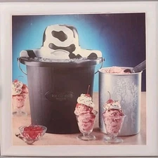 Nostalgia ICMP400COW 4-Quart Electric Ice Cream Maker - Black & White