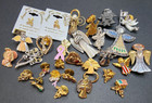 Guardian Angel Cherub Brooch Lapel Pins Gold Silver Tone Religious Mix Lot of 30
