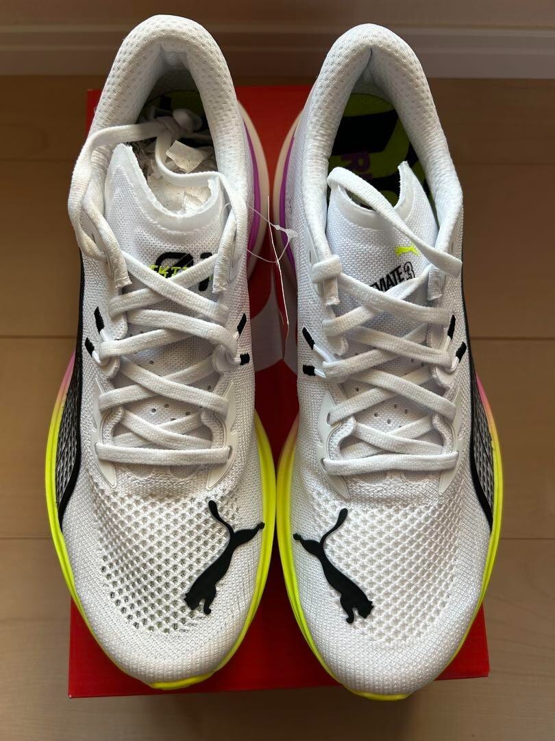 Puma Deviate Nitro 3 Ekiden Glow Running Shoes color White size