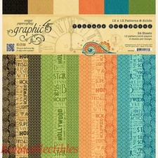 Graphic 45 VINTAGE HOLLYWOOD 12 x 12 Patterns & Solids Pad New! Art Deco