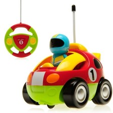 4" Cartoon R/C Race Car Remote Control Toy For Toddlers Red 