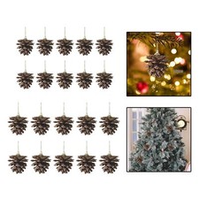 10Pcs Christmas Pine Cones Pendant Hanging for Thanksgiving Festival Winter