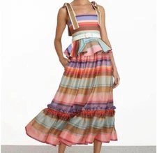 BNWT Zimmermann Lovestruck Rainbow  Skirt Size 3 (12-14au) RRP $1,100 NWT