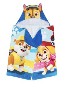 Paw Patrol Kids Bath/Pool/Beach Soft 24” X 50” Cotton Terry Hooded Towel Wrap