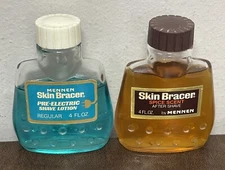 Vintage Mennen Skin Bracer Spice Scent After Shave & Pre-shave Glass Bottle 4 Oz