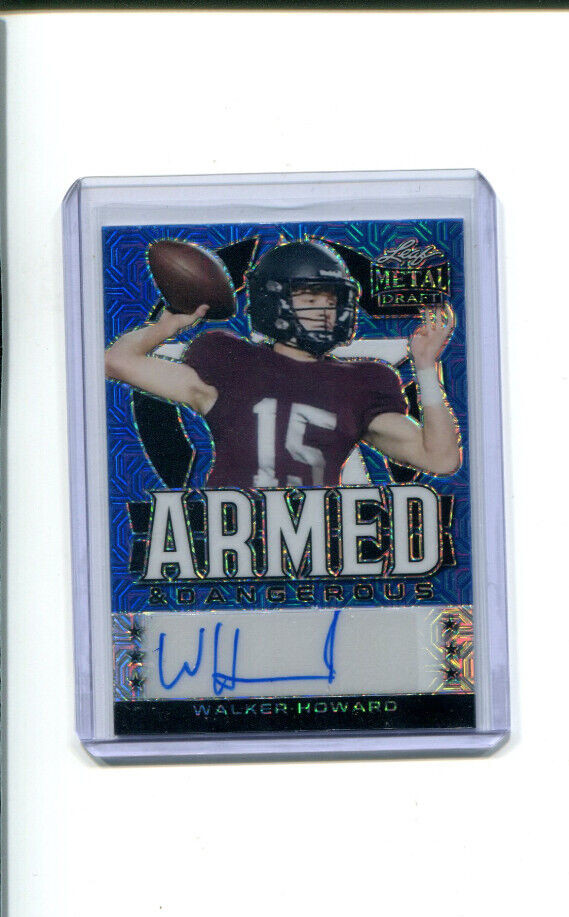 2022 Leaf Metal Draft Blue Mojo Armed Dangerous Walker Howard Rookie Auto 3/15