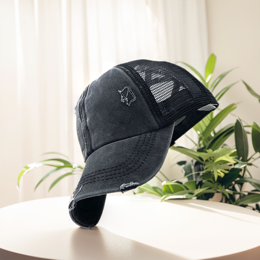 PONY Criss Cross Hat Trucker Cappello a Rete Traspirante Alta Coda di Cavallo Berretto da Baseball per Donna