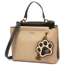 CHALA Charming Satchel IVORY PAW PRINT (Taupe) - Dog Mom NWT