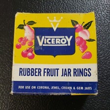 Vintage Viceroy Rubber Fruit Jar Rings-8 in box-Toronto Ontario