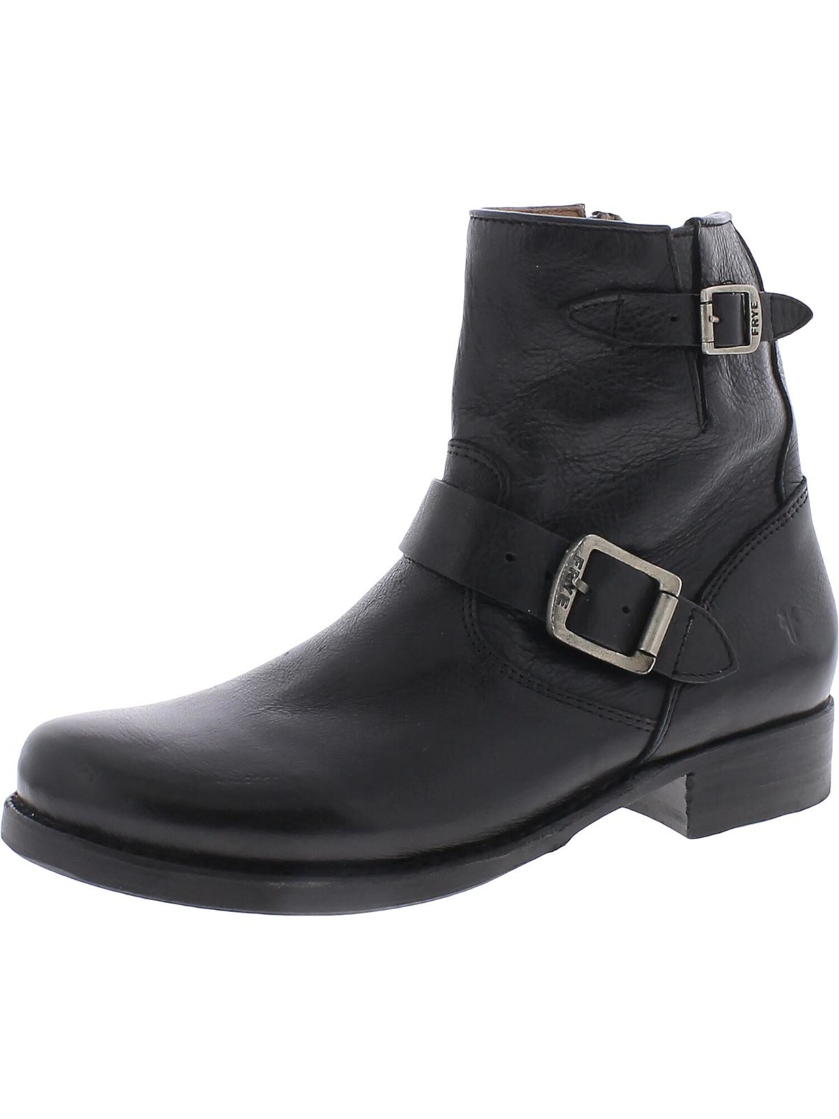 FRYE AND CO. Женские черные кожаные ботильоны Vicky с круглым носком и наборным каблуком 5,5