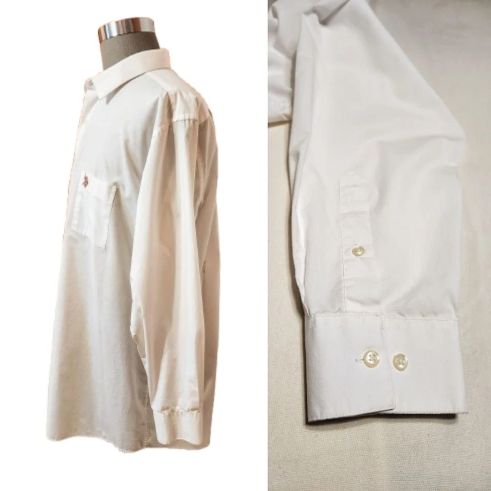 US Polo Assn | Slim Fit Solid Button Front Mens Career Shirt White 2X-Large Tall - Image 4 of 4