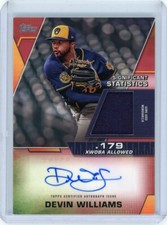 2021 Topps Series Two Baseball Red Relic Autograph #SSAR-DW Devin Williams 13/25