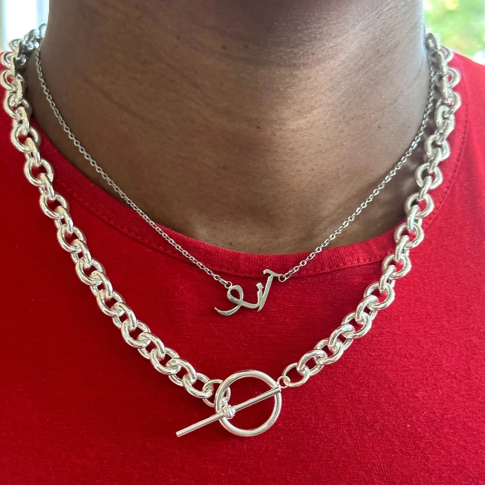 Collar de plata de ley 925 con cierre de palanca, gargantilla de cadena Rolo joyería para mujer/hombre Foto 2 de 4
