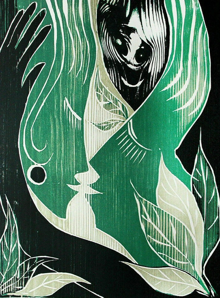 Siegfried Assfalg 1925-2012 Kuss Farbholzdruck 1983 Künstlerabzug Konkrete Kunst - Bild 4 von 4