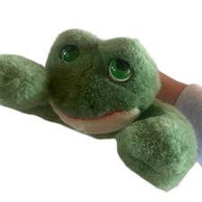 Russ Fribbit Croaking frog green plush stuffed animal vintage