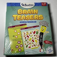 Brain Teasers Write  Wipe Activity Mats Educational Game By Skillmatics Ages 6 