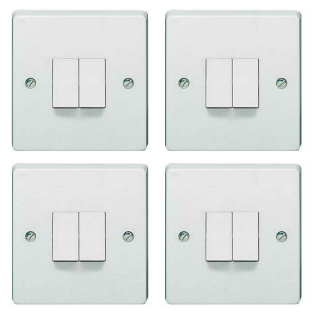 4 x Crabtree 4172 Light Switches 2 Gang 2 Way SP 10 Amp