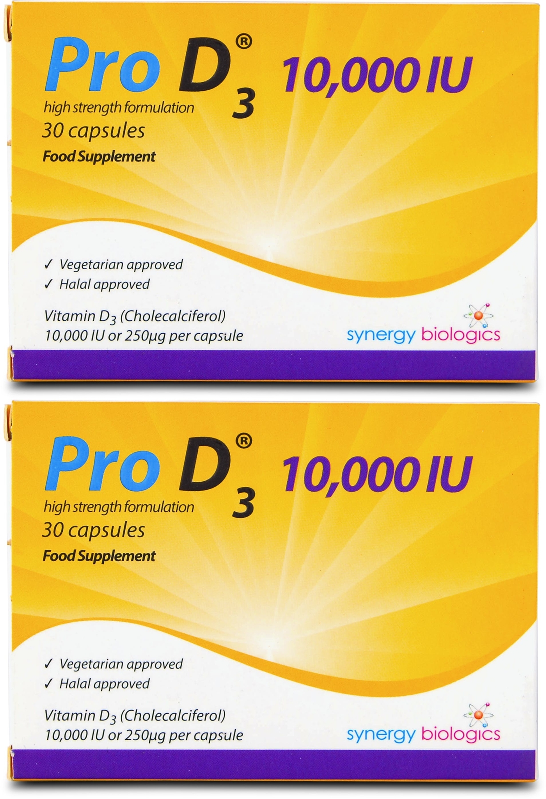 Pro D3 10,000IU Weekly Dose 30 Capsules | Vitamin Supplement | Immune Boost X 2