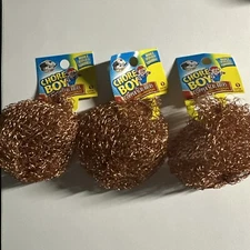 Chore Boy Copper Scrubbers Scouring Pad 100% Pure Copper Steelwool NEW 3ct