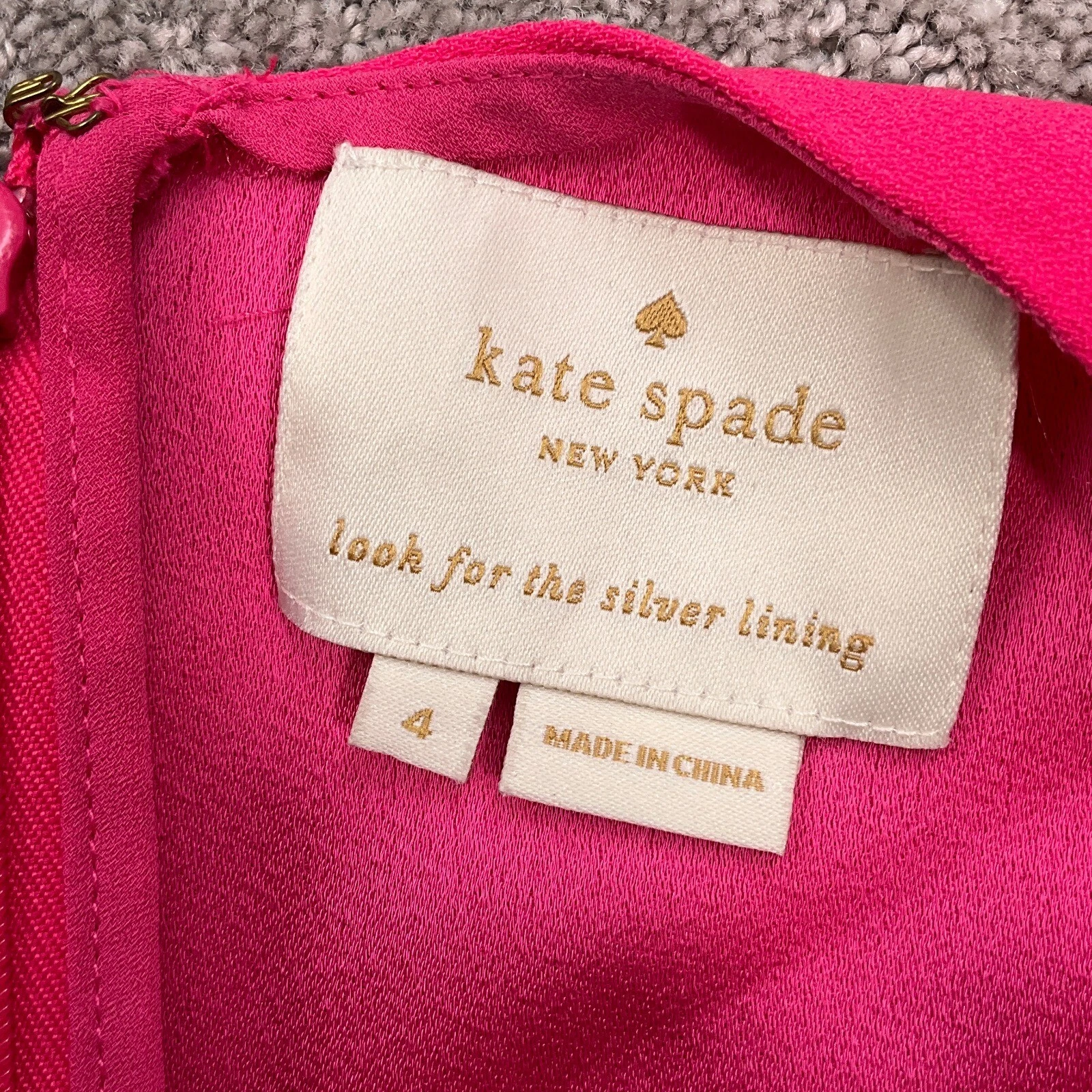 Abito Kate Spade donna 4 tubino rosa volant festa cocktail carriera formale