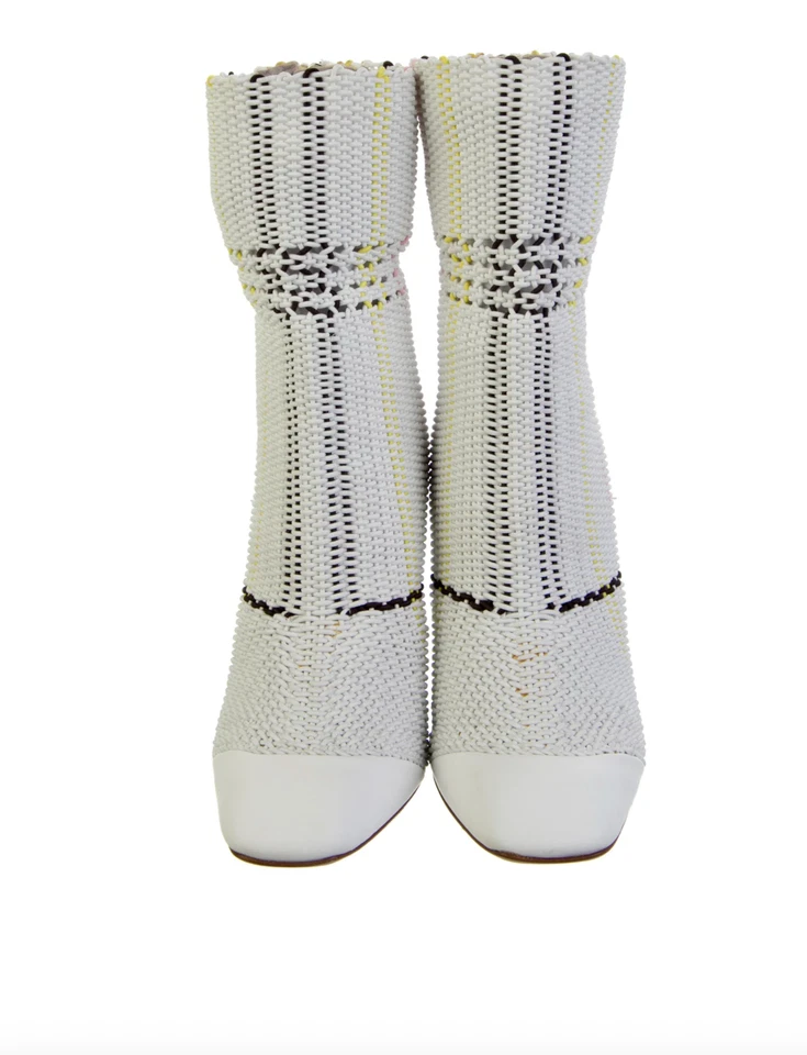 Botas Christian Dior blancas tejidas a rayas para mujer talla: 5,5 | IT 35,5 Foto 3 de 4