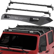 Roof Rack Cross Bars For 2007-2024 Jeep Wrangler Jk Jl Gladiator Jt W Led Light
